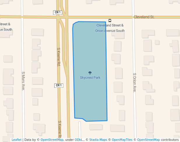 walking in Skycrest Park map in Clearwater