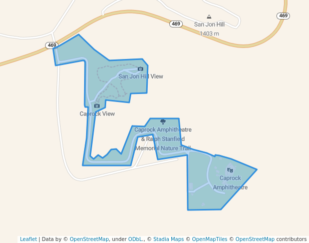 walking in Caprock Amphitheatre & Ralph Stanfield Memorial Nature Trail map in San Jon