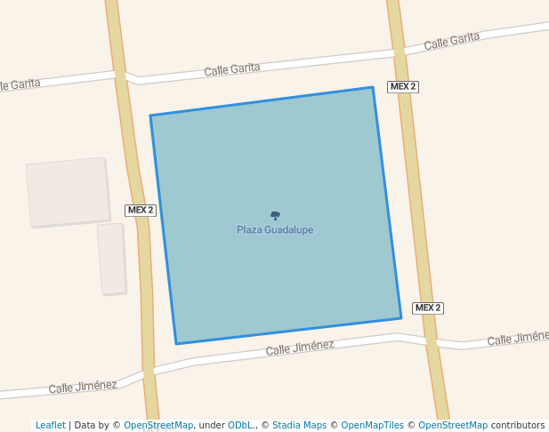 walking in Plaza Guadalupe map in Ciudad Mier