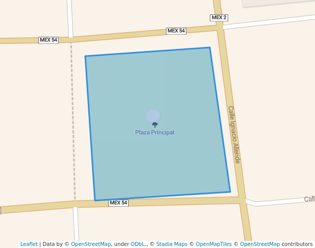walking in Plaza Principal map in Ciudad Mier