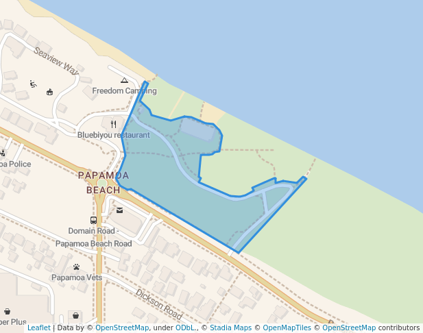 walking in Papamoa Domain map in Papamoa