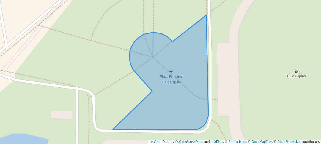 walking in Plaza Principal Tulio Ospina map in Bello