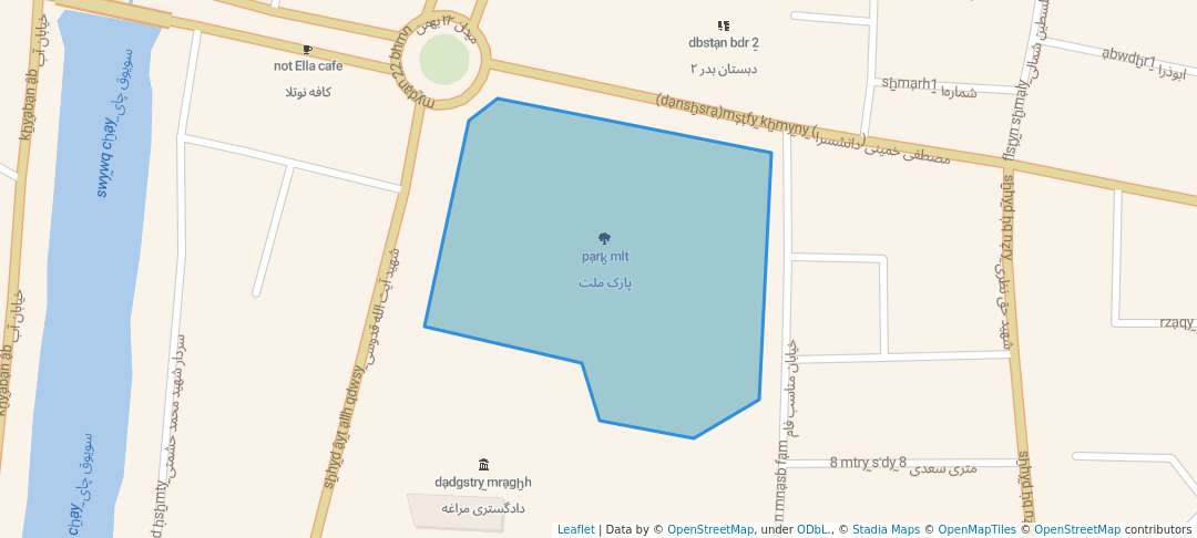 walking in پارک ملت map in Maraghen