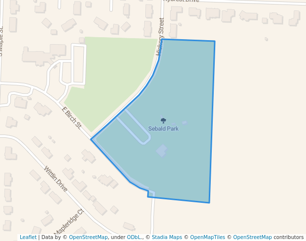 walking in Sebald Park map in Black Creek