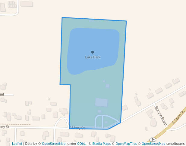 walking in Lake Park map in Black Creek