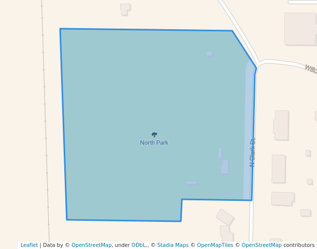 walking in North Park map in Black Creek