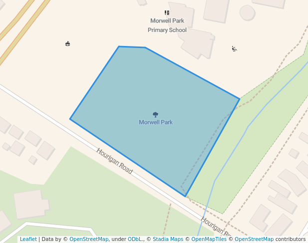 walking in Morwell Park map in Morwell