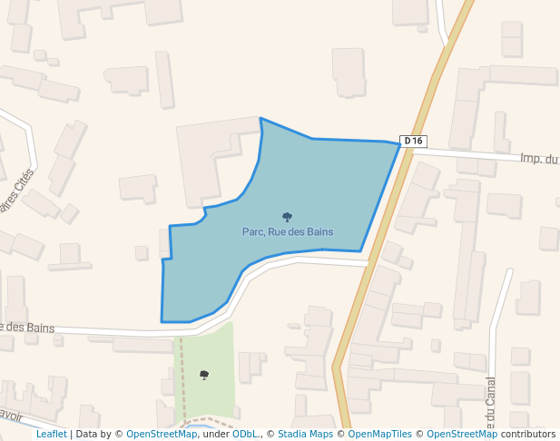 walking in Parc, Rue des Bains map in La Tour-du-Pin