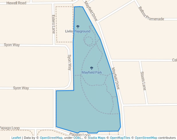 walking in Mayfield Park map in Brabham