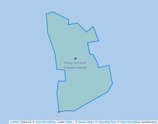walking in Mangrove Forest (Kandal Kaatukal) map in Thrissur