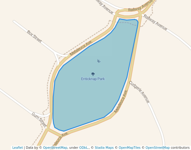 walking in Enticknap Park map in Leeton