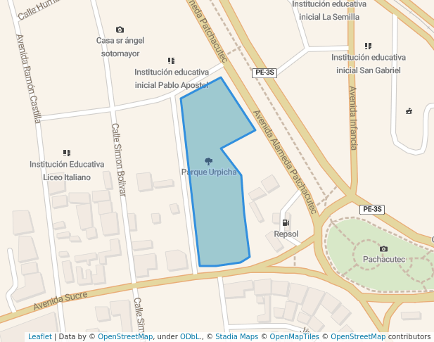 walking in Parque Urpicha map in Cusco