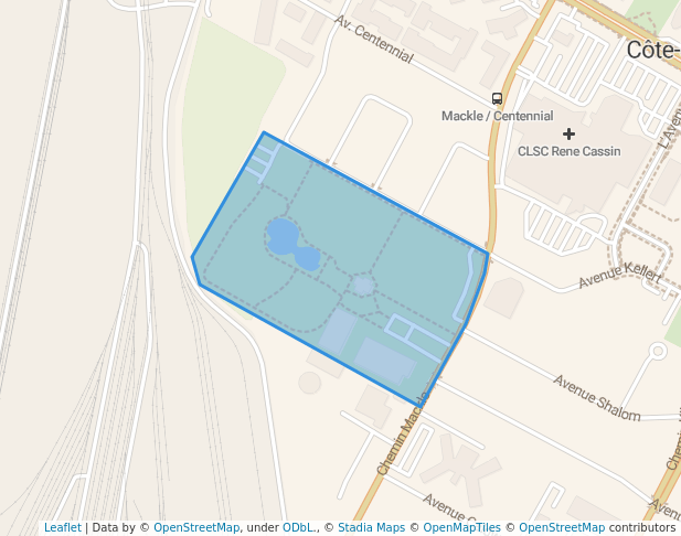 walking in Parc Pierre-Elliot-Trudeau map in Côte Saint-Luc