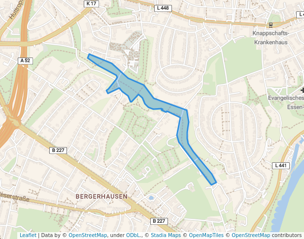 walking in Siepental map in Essen