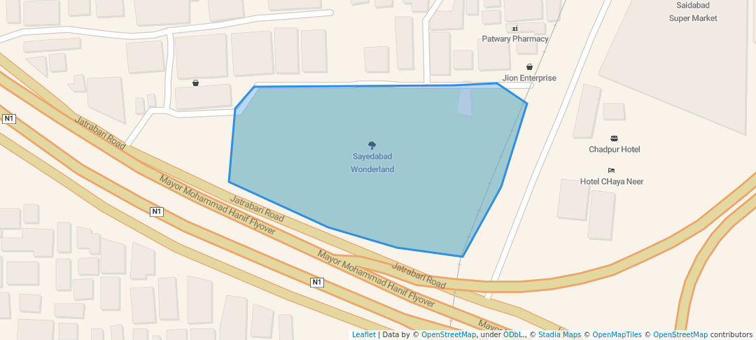 walking in Sayedabad Wonderland map in Dhaka
