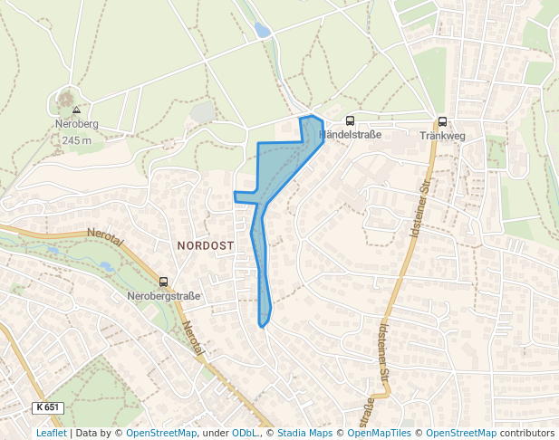 walking in Dambachtal-Anlage map in Wiesbaden