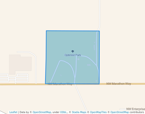 walking in Optimist Park map in Mountain Home