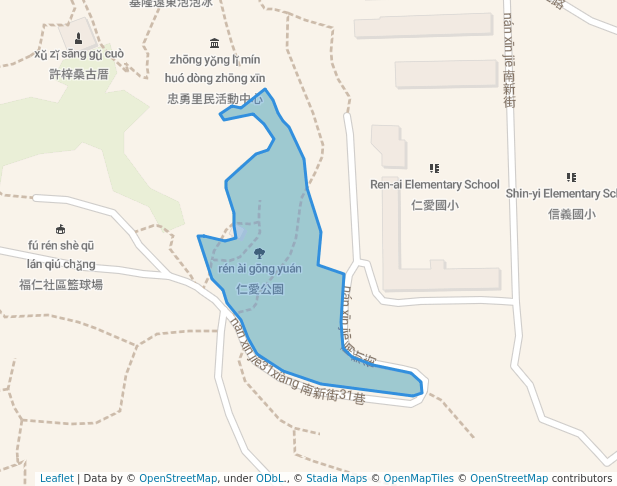 walking in 仁愛公園 map in Keelung