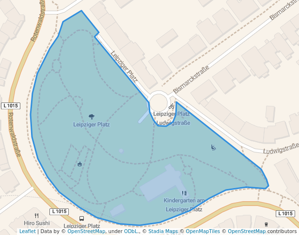 walking in Leipziger Platz map in Stuttgart