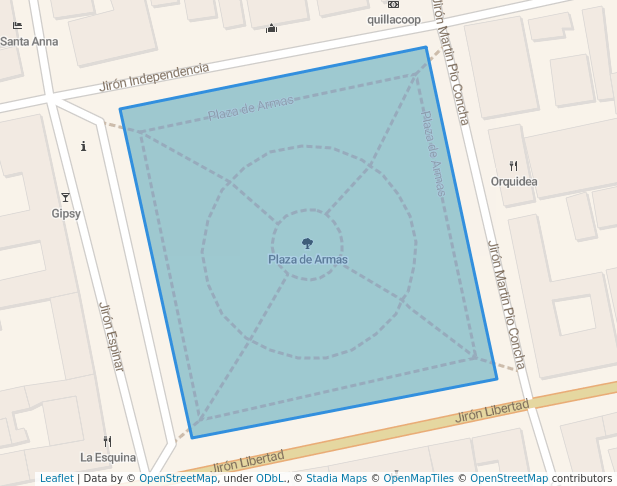 walking in Plaza de Armas map in Quillabamba