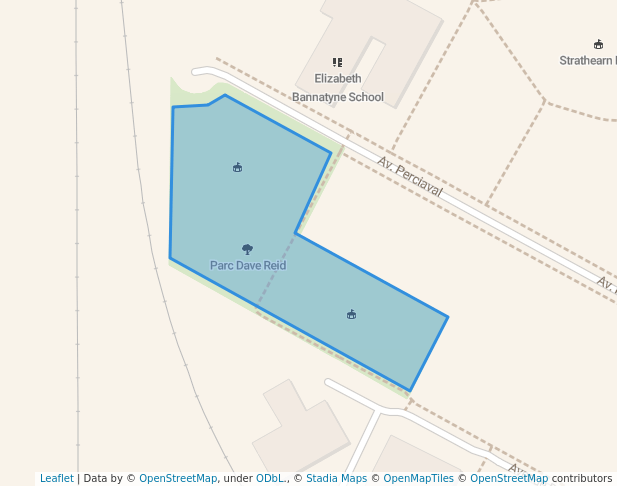 walking in Parc Dave Reid map in Montréal-Ouest