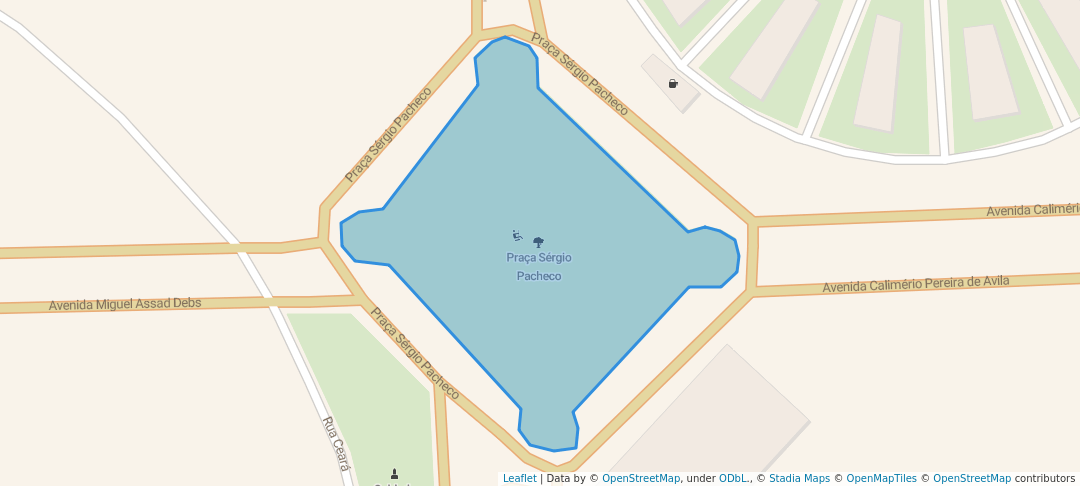 walking in Praça Sérgio Pacheco map in Araguari