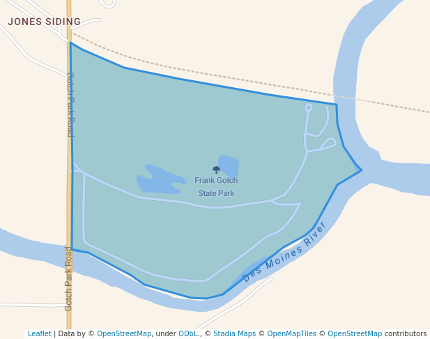 walking in Frank Gotch State Park map in Humboldt