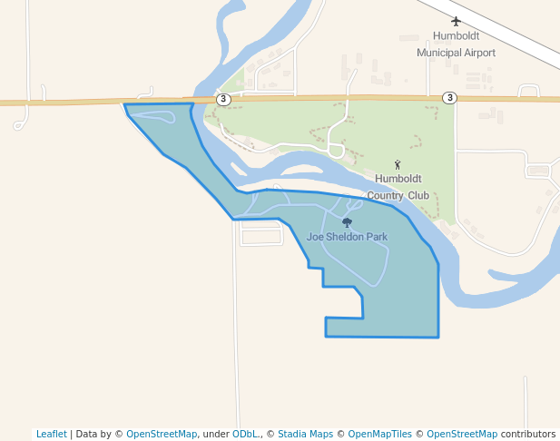 walking in Joe Sheldon Park map in Humboldt