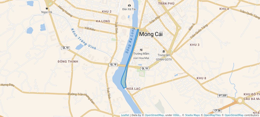 walking in Ka Long Park map in Thành phố Móng Cái