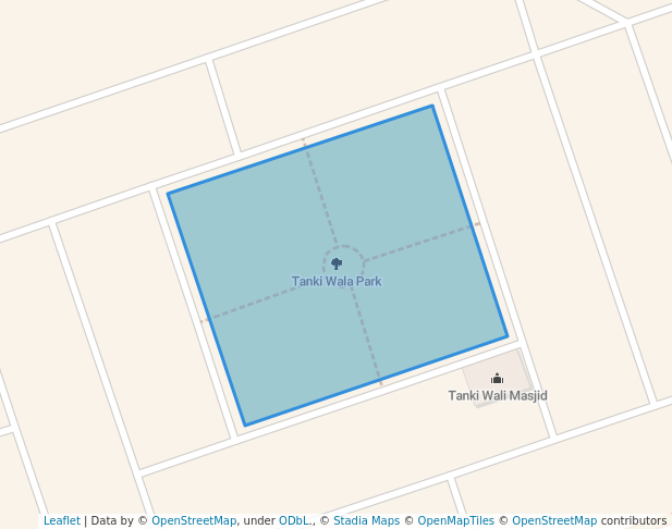 walking in Tanki Wala Park map in Sahiwal