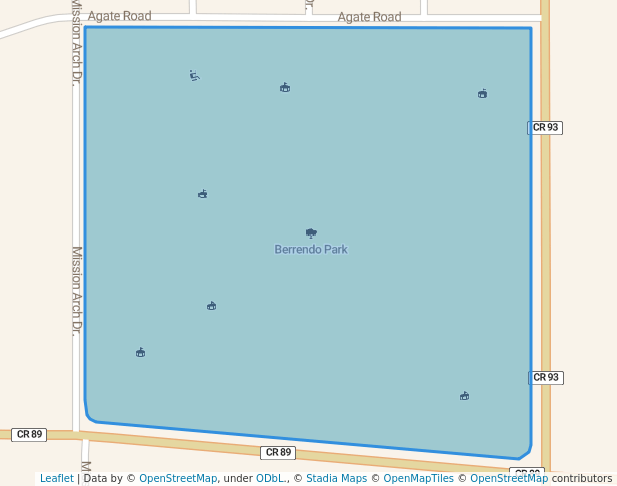 walking in Berrendo Park map in Roswell