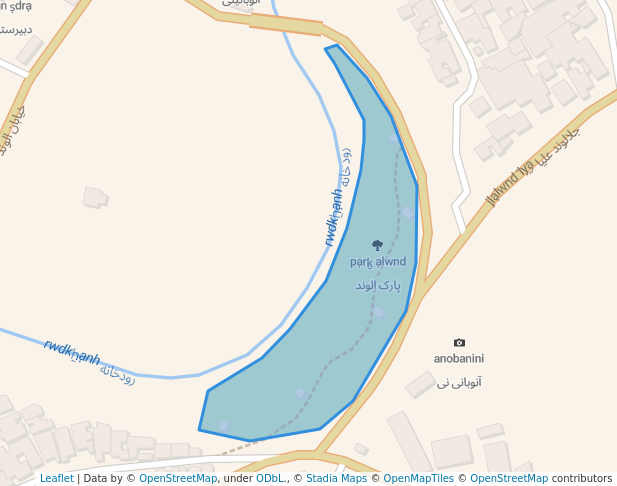 walking in پارک الوند map in Sarpol-e Zahab