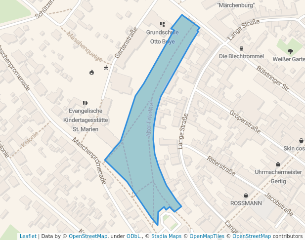 walking in Alter Friedhof map in Haldensleben