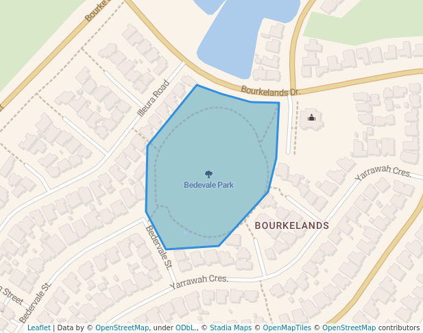 walking in Bedevale Park map in Bourkelands