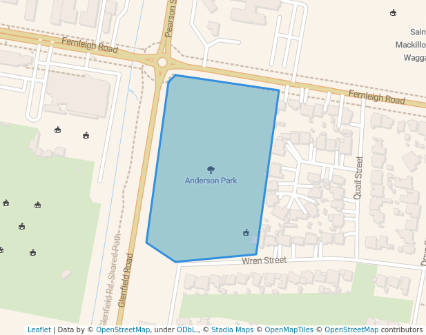 walking in Anderson Park map in Mount Austin