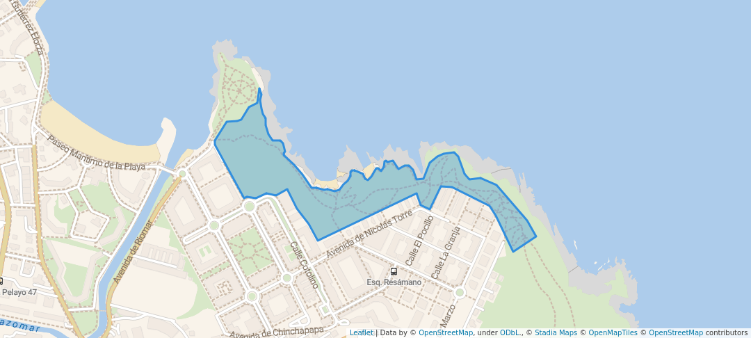 walking in Parque Pocillo de los Frailes map in Castro-Urdiales