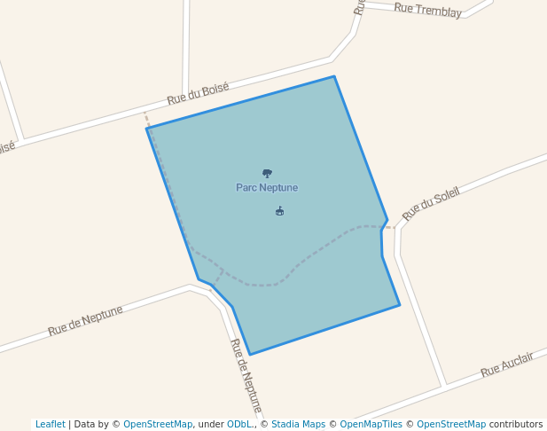 walking in Parc Neptune map in Marieville