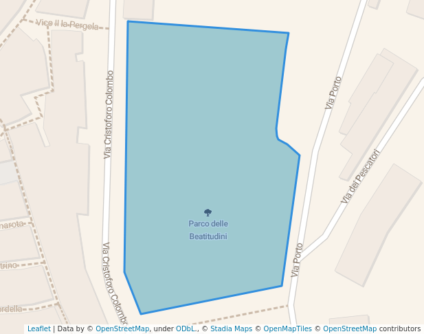 walking in Parco delle Beatitudini map in Bisceglie