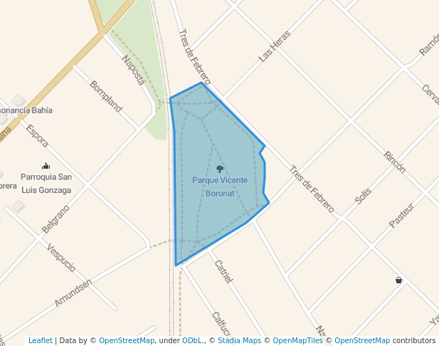 walking in Parque Vicente Boronat map in Bahía Blanca