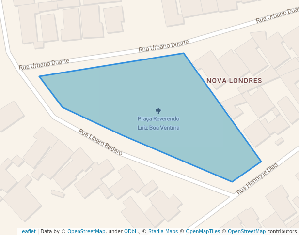 walking in Praça Reverendo Luiz Boa Ventura map in Londrina