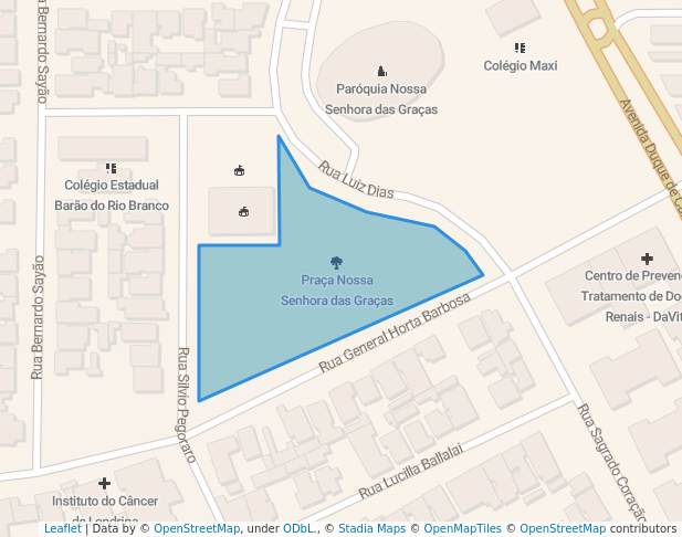 walking in Praça Nossa Senhora das Graças map in Londrina
