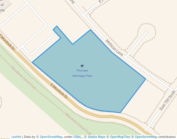 walking in Pioneer Heritage Park map in Lindon