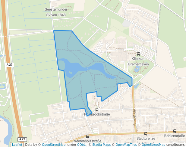 walking in Park Reinkenheide map in Bremerhaven