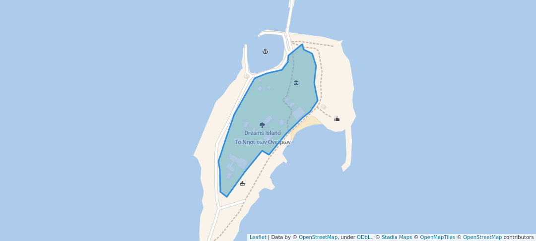 walking in Dreams Island map in Eretria