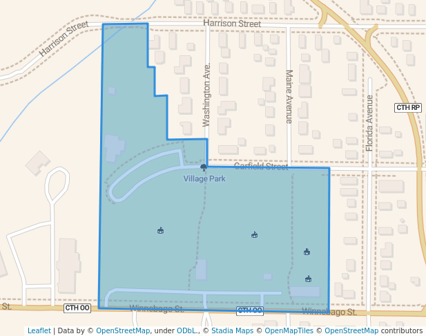walking in Village Park map in North Fond du Lac