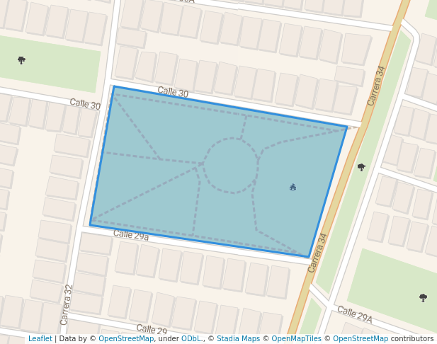 walking in Parque El Bosque map in Barrancabermeja