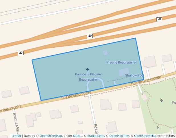 walking in Parc de la Piscine Beaurepaire map in Beaconsfield