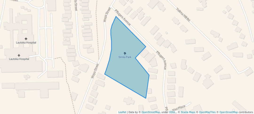 walking in Simla Park map in Lautoka