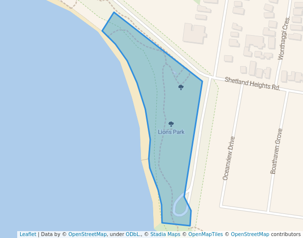 walking in Lions Park map in San Remo