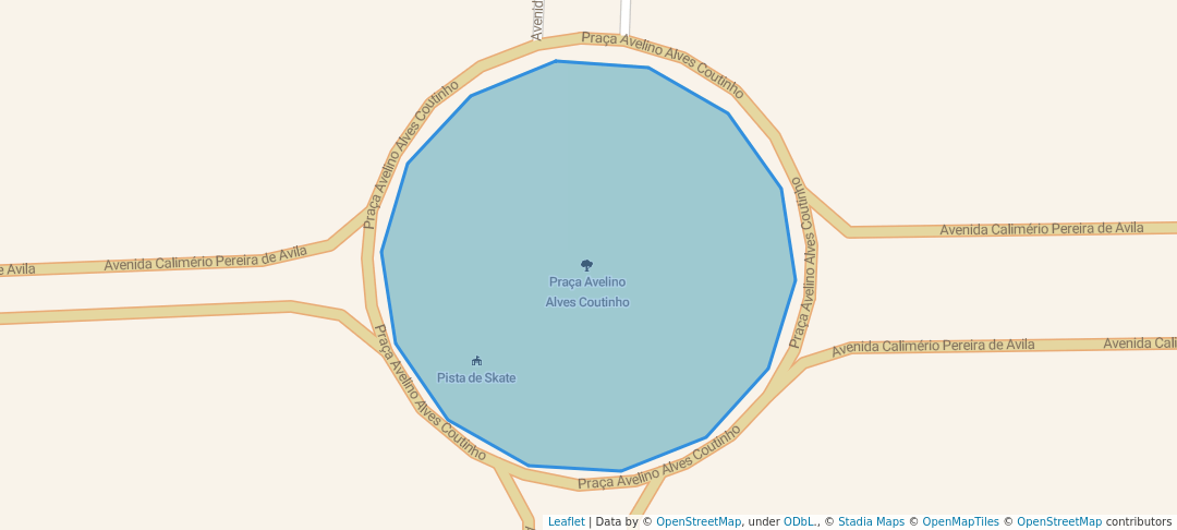 walking in Praça Avelino Alves Coutinho map in Araguari